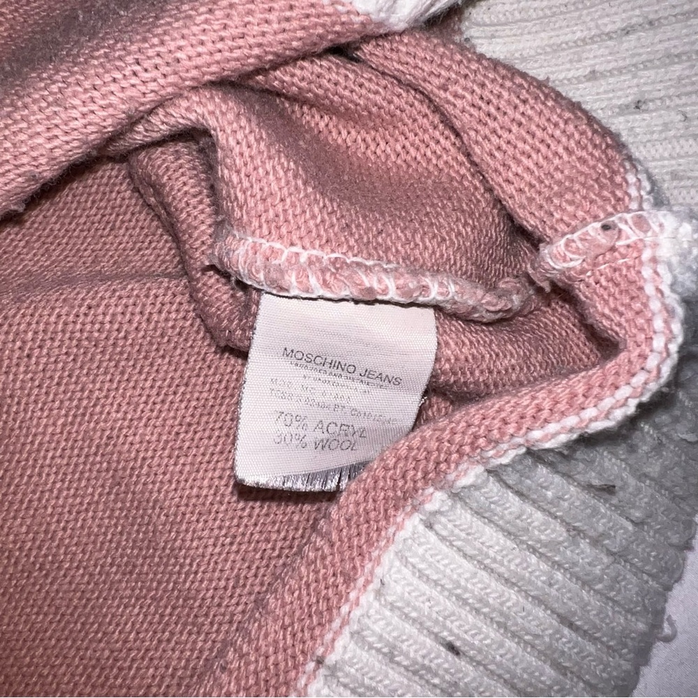 Moschino pink/white turtleneck wool sweater - Picture 6 of 6